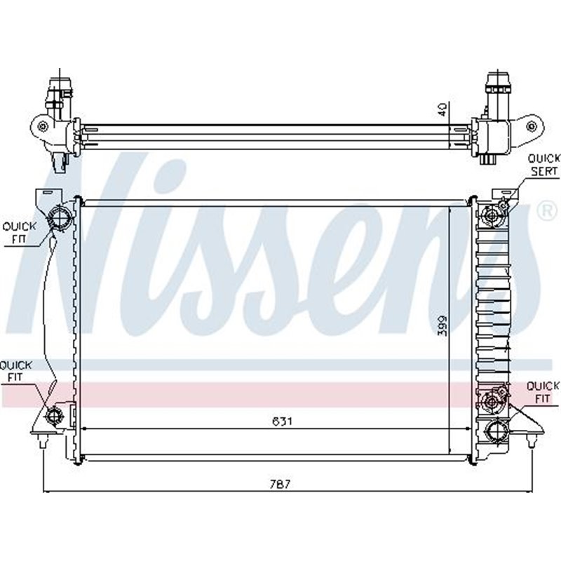 Radiator motor cu primele elemente potrivite AUDI A4 B7 2.7D-3.0D - Nissens-60314A