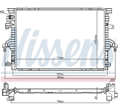 Radiator motor VW CALIFORNIA T6 CAMPER. MULTIVAN T6. TRANSPORTER T6. TRANSPORTER T6-CARAVELLE T6 2.0D - Nissens-606088