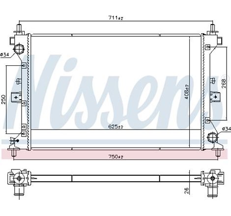 Radiator motor SUZUKI SX4 S-CROSS. VITARA 1.0-1.4 09.15- - Nissens-606383