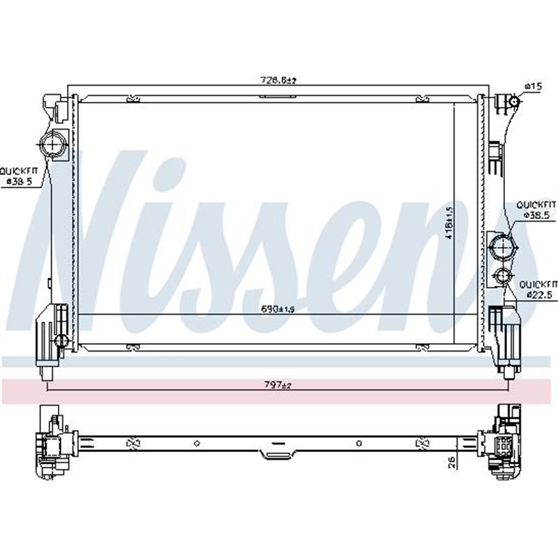 Radiator motor MERCEDES MARCO POLO CAMPER W447. V W447. VITO MIXTO DOUBLE CABIN. VITO TOURER W447. VITO W447 2.2D - Nissens-6064