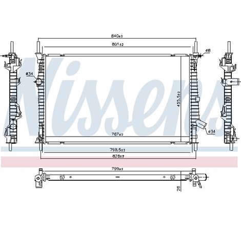 Radiator motor FORD TOURNEO CUSTOM V362. TRANSIT CUSTOM V362. TRANSIT V363 2.0D-2.0DH - Nissens-606537