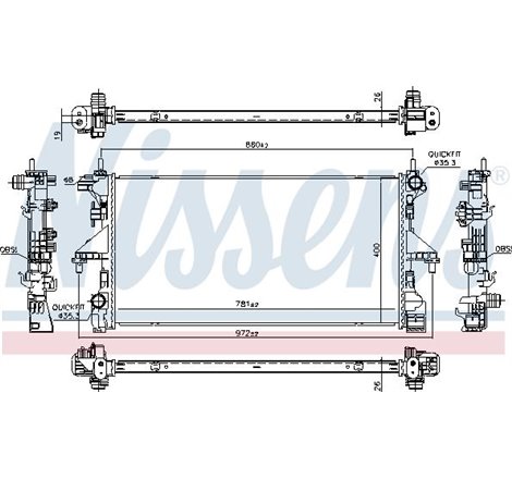 Radiator motor CITROEN JUMPER II. FIAT DUCATO. PEUGEOT BOXER 2.2D-3.0D - Nissens-606554