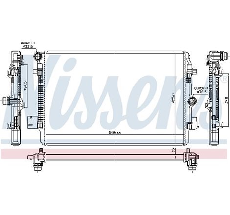 Radiator motor Automat. cu primele elemente potrivite AUDI A1. VW POLO VI 2.0 - Nissens-606720