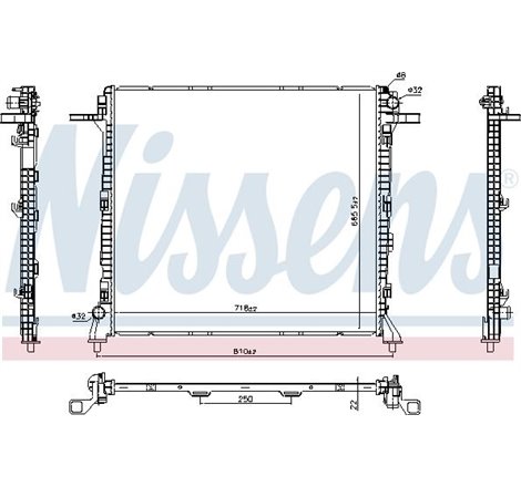 Radiator motor MAN TGE. VW CRAFTER. GRAND CALIFORNIA CAMPER 2.0D-Electric 09.16- - Nissens-606982