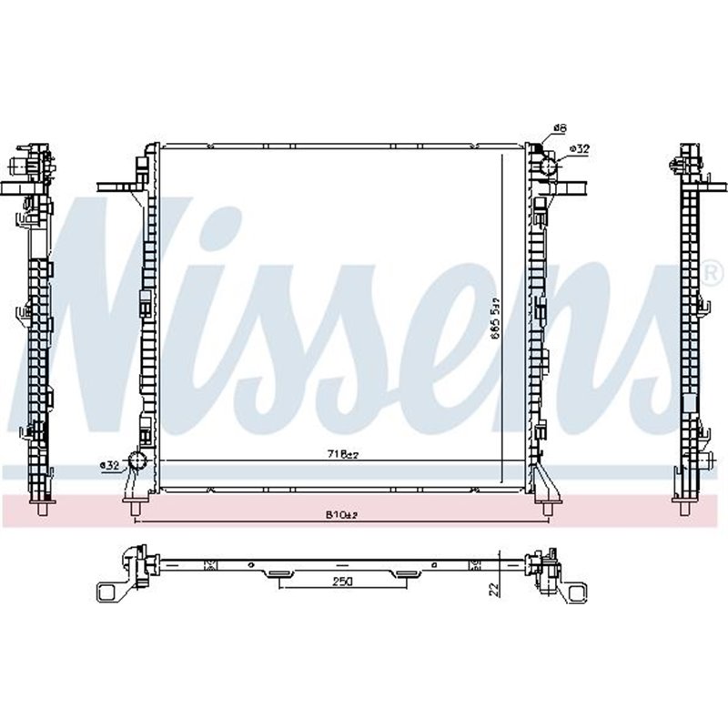 Radiator motor MAN TGE. VW CRAFTER. GRAND CALIFORNIA CAMPER 2.0D-Electric 09.16- - Nissens-606982
