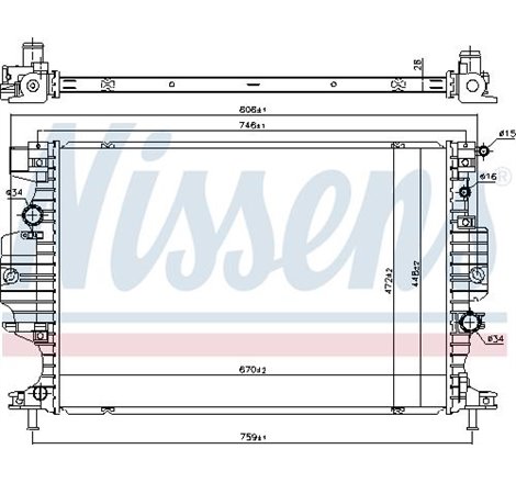 Radiator motor FORD GALAXY III. MONDEO V. S-MAX. FORD USA FUSION 1.5-2.5 - Nissens-620156