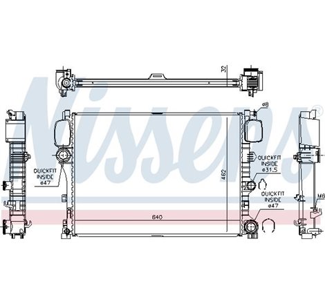 Radiator motor Automat. cu primele elemente potrivite MERCEDES S C216. S W221. V221 4.0D-4.7-5.5 -12.13 - Nissens-627025