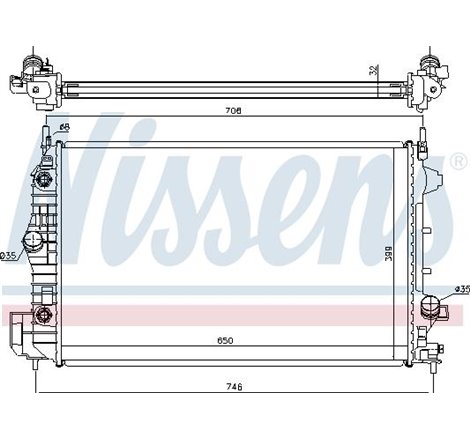 Radiator motor cu primele elemente potrivite CADILLAC BLS. FIAT CROMA. OPEL SIGNUM. VECTRA C. VECTRA C GTS. SAAB 9-3 1.9D - Niss