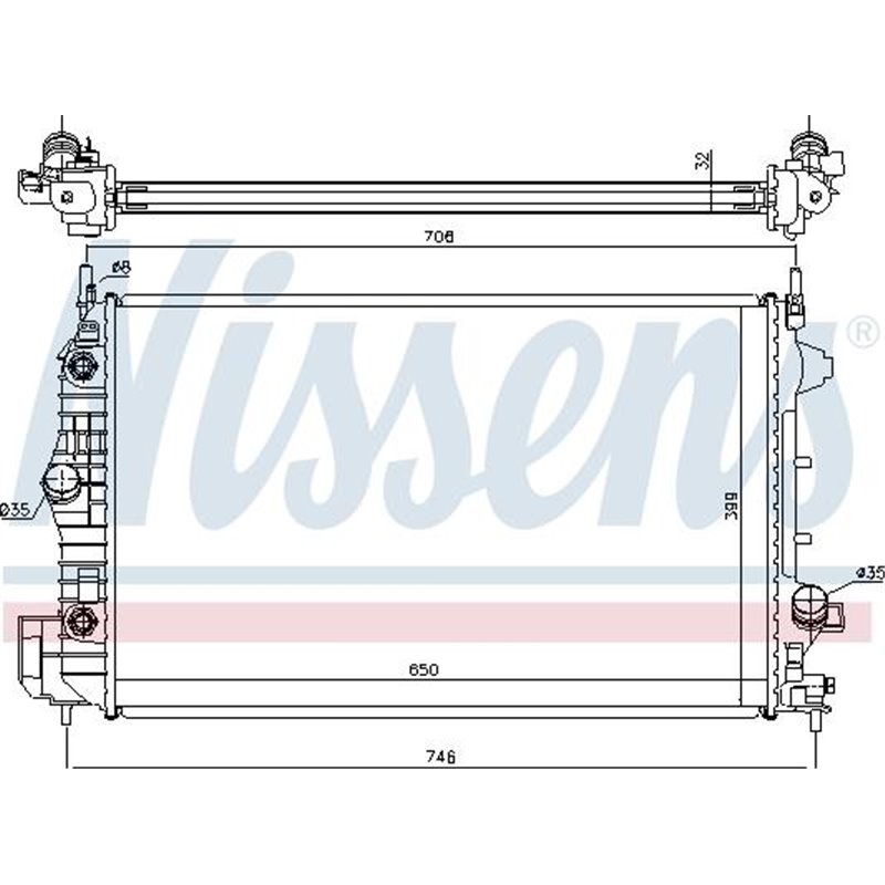 Radiator motor cu primele elemente potrivite CADILLAC BLS. FIAT CROMA. OPEL SIGNUM. VECTRA C. VECTRA C GTS. SAAB 9-3 1.9D - Niss