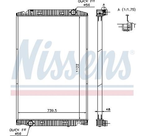 Radiator motor fara cadru IVECO STRALIS I. STRALIS II. S-WAY. X-WAY F2CFE601E-F3HGE611Z 02.02- - Nissens-63329A