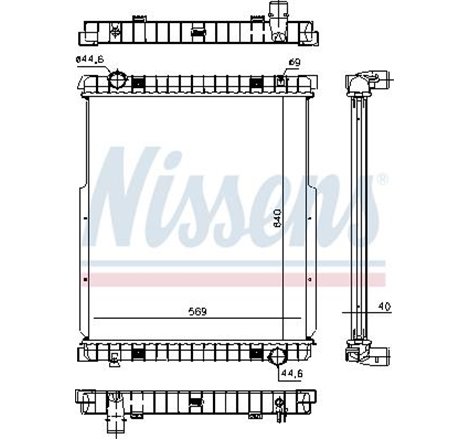Radiator motor fara cadru IVECO EUROCARGO I-III. EUROCARGO IV. EUROCARGO V. MAGIRUS F4AE0681A-F4AFE611E 09.00- - Nissens-63332
