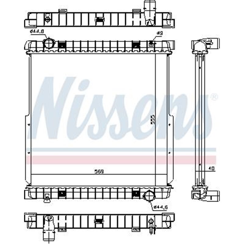 Radiator motor fara cadru IVECO EUROCARGO I-III. EUROCARGO IV. EUROCARGO V. MAGIRUS F4AE0481A-F4BE0611A 09.00- - Nissens-63333