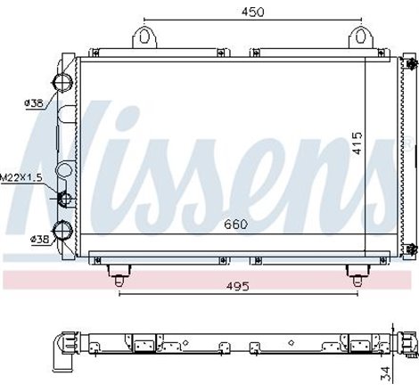 Radiator motor CITROEN C25. FIAT DUCATO. TALENTO. PEUGEOT BOXER. J5 1.9D-2.5D - Nissens-63558