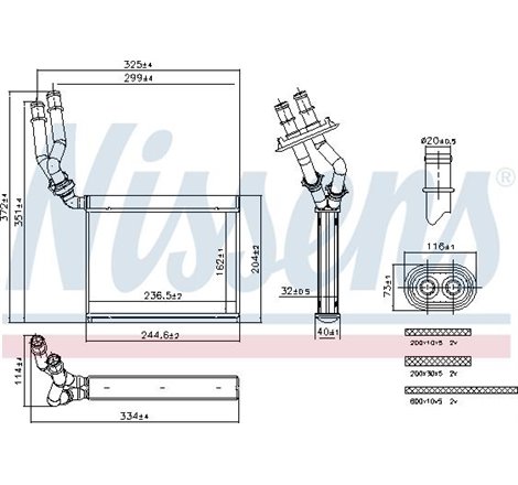 Schimbator caldura, incalzire habitaclu - Nissens-707299