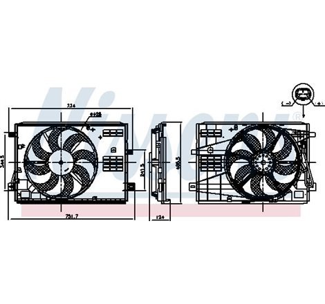 Ventilator radiator Stanga cu carcasa DS DS 4 II. DS 7. CITROEN BERLINGO. BERLINGO MULTISPACE. BERLINGO-MINIVAN. C5 AIRCROSS. OP