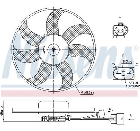 Ventilator radiator Stanga AUDI A1. A3. SEAT ALTEA. ALTEA XL. IBIZA IV. IBIZA IV SC. IBIZA IV ST. LEON. TOLEDO III. SKODA FABIA 