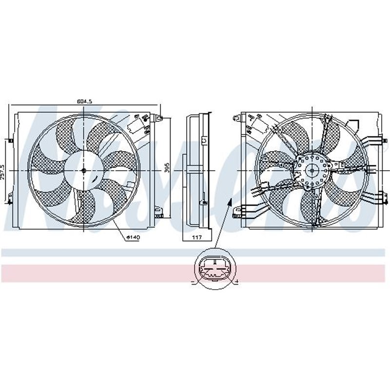 Ventilator radiator with housing RENAULT GRAND SCENIC IV. MEGANE IV. SCENIC IV. TALISMAN 1.2-1.8 06.15- - Nissens-850050