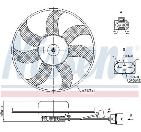 Ventilator radiator Stanga AUDI A1. A3. TT. SEAT ALTEA. ALTEA XL. IBIZA IV SC. LEON. TOLEDO III. SKODA OCTAVIA II. SUPERB II. YE