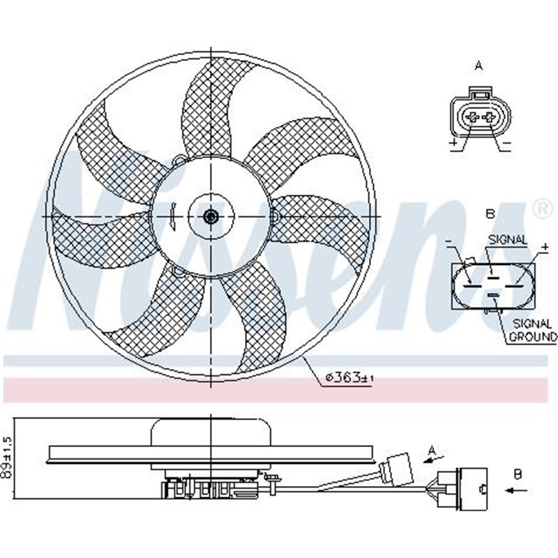 Ventilator radiator Stanga AUDI A1. A3. TT. SEAT ALTEA. ALTEA XL. IBIZA IV SC. LEON. TOLEDO III. SKODA OCTAVIA II. SUPERB II. YE