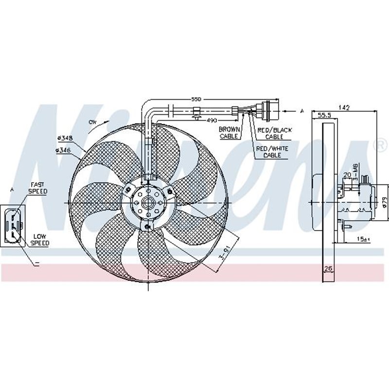 Ventilator radiator AUDI A3. TT. SEAT ALTEA. AROSA. CORDOBA. CORDOBA VARIO. IBIZA II. IBIZA III. INCA. LEON. TOLEDO II. SKODA FA