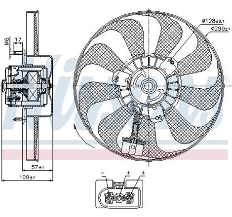 Ventilator radiator AUDI A3. TT. SEAT AROSA. CORDOBA. IBIZA III. IBIZA IV. LEON. TOLEDO II. SKODA FABIA I. FABIA I PRAKTIK. FABI