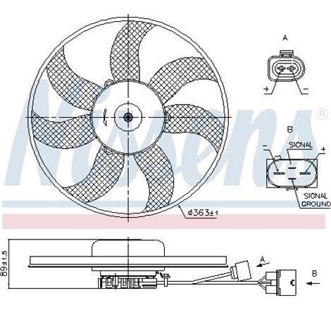 Ventilator radiator Stanga AUDI A1. A3. SEAT ALTEA. ALTEA XL. IBIZA IV. IBIZA IV SC. IBIZA IV ST. LEON. TOLEDO III. SKODA FABIA 
