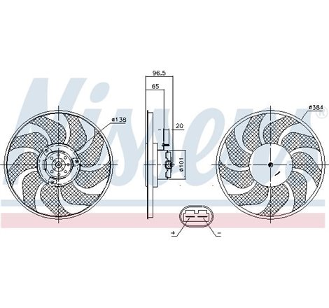 Ventilator radiator NISSAN INTERSTAR. OPEL MOVANO A. RENAULT MASTER II. MASTER PRO 1.9D-3.0D 07.98- - Nissens-85704