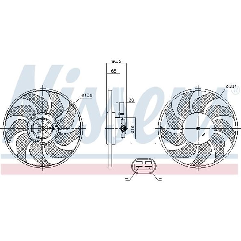 Ventilator radiator NISSAN INTERSTAR. OPEL MOVANO A. RENAULT MASTER II. MASTER PRO 1.9D-3.0D 07.98- - Nissens-85704