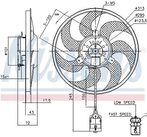 Ventilator radiator OPEL ASTRA G. ASTRA H. ASTRA H CLASSIC. ASTRA H GTC. ASTRA H-KOMBI. ZAFIRA B. ZAFIRA B-MINIVAN 1.3D-2.2 03.0