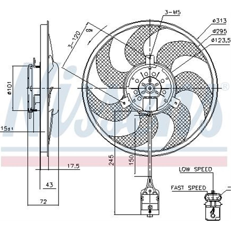 Ventilator radiator OPEL ASTRA G. ASTRA H. ASTRA H CLASSIC. ASTRA H GTC. ASTRA H-KOMBI. ZAFIRA B. ZAFIRA B-MINIVAN 1.3D-2.2 03.0