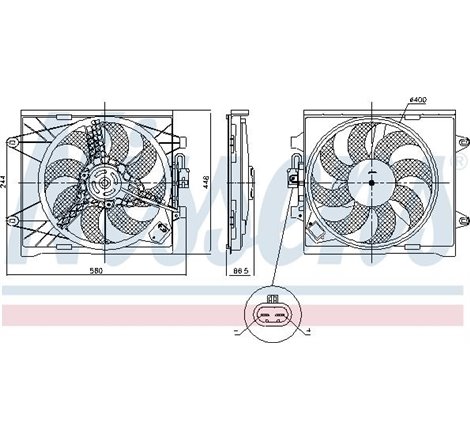 Ventilator radiator cu carcasa FIAT PANDA 0.9-1.3D 02.12- - Nissens-85921