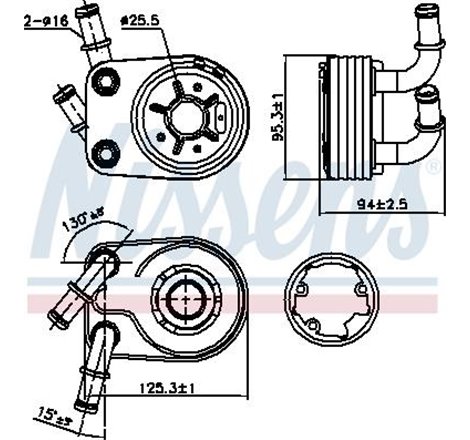 Oil cooler with easy fit elements. with seal ALFA ROMEO 147. 156. FIAT BRAVO II. DOBLO. DOBLO-MINIVAN. MAREA. MULTIPLA. STILO. L