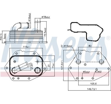 Oil cooler CITROEN C5 II. C5 III. C6. C8. C-CROSSER. C-CROSSER ENTERPRISE. FIAT ULYSSE. FORD GALAXY II. GALAXY MK II. MONDEO IV.