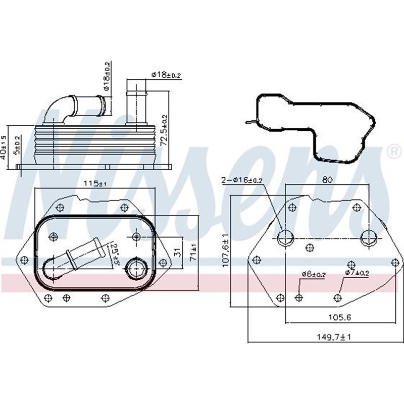 Oil cooler CITROEN C5 II. C5 III. C6. C8. C-CROSSER. C-CROSSER ENTERPRISE. FIAT ULYSSE. FORD GALAXY II. GALAXY MK II. MONDEO IV.