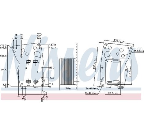 Oil cooler BMW 1 F20. 1 F21. 2 F22. F87. 3 E90. 3 E91. 3 E92. 3 E93. 3 F30. F80. 3 F31. 3 GRAN TURISMO F34. 4 F32. F82. 4 F33. F