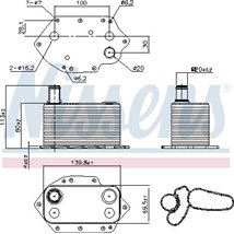 Oil cooler with seal BMW 3 E46. 3 E90. 3 E91. 3 E92. 3 E93. 5 E60. 5 E61. 6 E63. 6 E64. 7 E65. E66. E67. X3 E83. X5 E53. X5 E70.