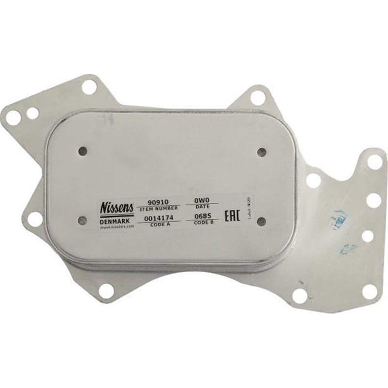 Oil cooler AUDI A4 B7. A6 ALLROAD C6. A6 C6. A8 D3. Q7. VW PHAETON. TOUAREG 2.7D-3.0D 08.03-08.11 - Nissens-90910