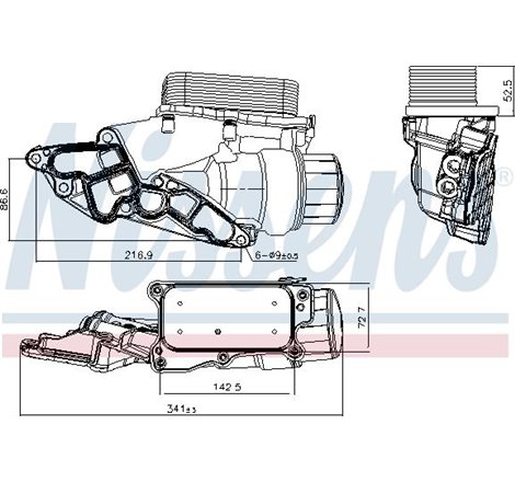 Oil cooler with Filtru Ulei housing MERCEDES C CL203. C T-MODEL S203. C T-MODEL S204. C W203. C W204. CLC CL203. CLK A209. CLK C