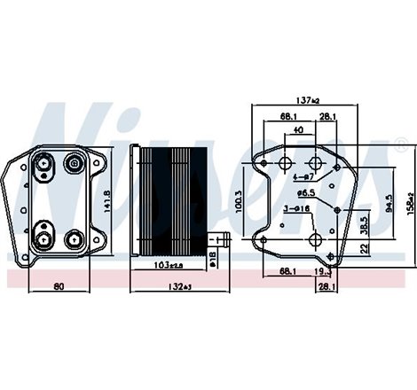 Oil cooler MERCEDES E T-MODEL S210. E W210. M W163 2.7D-3.2D 07.99-06.05 - Nissens-90974