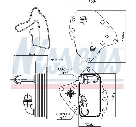 Oil radiator ALFA ROMEO MITO. FIAT BRAVO. BRAVO II. DOBLO. DOBLO CARGO. GRANDE PUNTO. LINEA. PUNTO EVO. LANCIA DELTA III. OPEL C