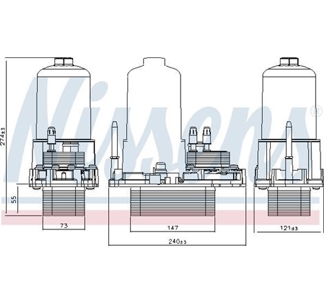 Oil radiator with Filtru Ulei housing CITROEN C5 III. C6. JAGUAR S-TYPE II. XF I. XJ. LAND ROVER DISCOVERY III. DISCOVERY IV. RA