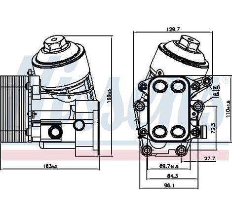 Oil radiator with Filtru Ulei housing SEAT IBIZA IV. IBIZA IV SC. IBIZA IV ST. SKODA FABIA II. ROOMSTER. ROOMSTER PRAKTIK. VW PO