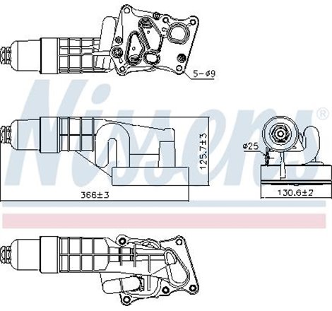 Oil cooler with Filtru Ulei housing MERCEDES C C204. C T-MODEL S204. C W204. E A207. E C207. E T-MODEL S212. E W212. SLK R172 1.