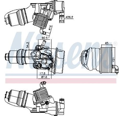Oil radiator with Filtru Ulei housing AUDI A1. A3. A4 B7. A6 C6. TT. SEAT ALTEA. ALTEA XL. EXEO. EXEO ST. LEON. TOLEDO III. SKOD