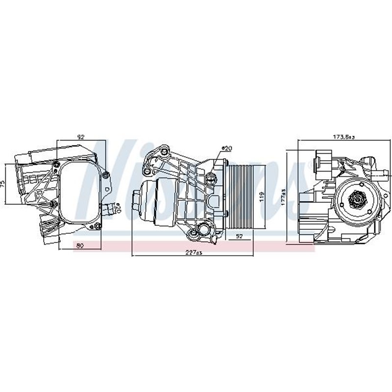 Oil radiator with Filtru Ulei housing AUDI A1. A3. Q2. Q3. TT. SEAT ALHAMBRA. ARONA. ATECA. IBIZA V. LEON. LEON SC. LEON ST. TAR