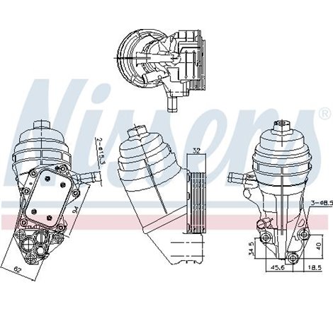 Oil radiator with Filtru Ulei housing MERCEDES A V177. A W176. A W177. B SPORTS TOURER W246. W242. B SPORTS TOURER W247. CLA C11