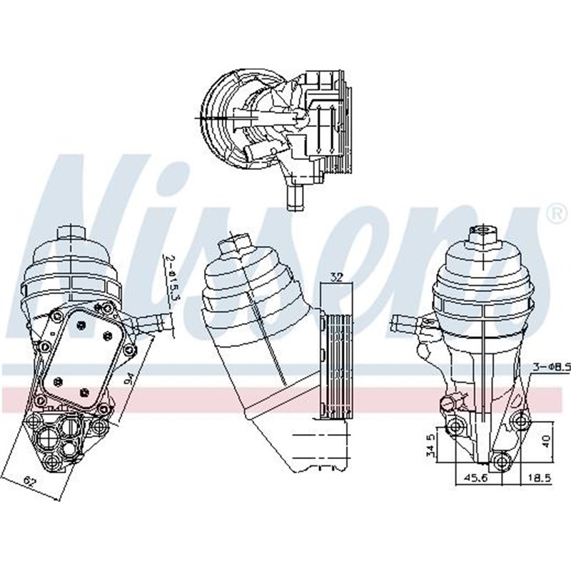 Oil radiator with Filtru Ulei housing MERCEDES A V177. A W176. A W177. B SPORTS TOURER W246. W242. B SPORTS TOURER W247. CLA C11