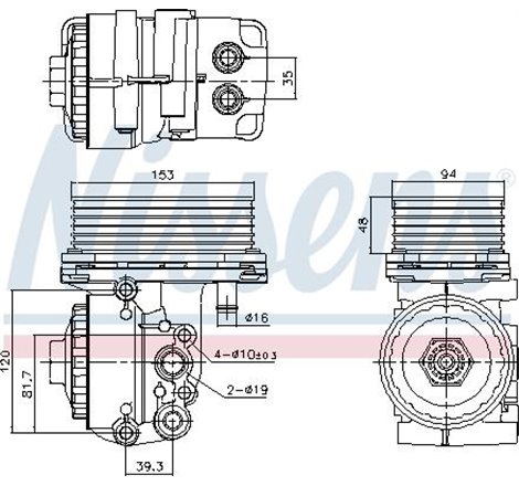 Oil radiator with housing FORD MONDEO III. TRANSIT. TRANSIT TOURNEO. JAGUAR X-TYPE I. LAND ROVER DEFENDER 2.0D-2.2D-2.4D 01.00-0