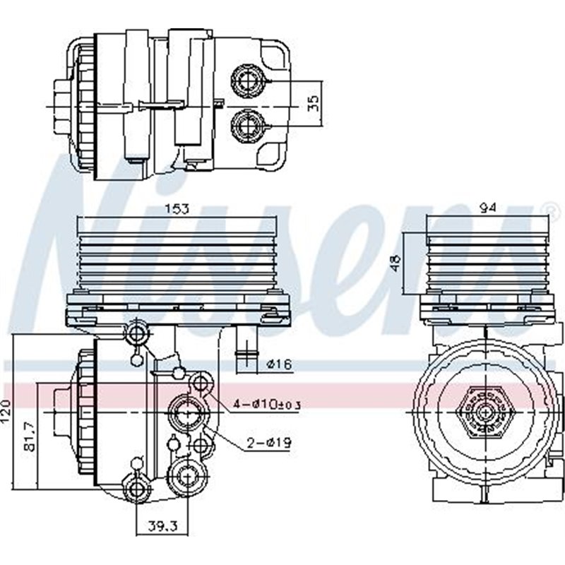 Oil radiator with housing FORD MONDEO III. TRANSIT. TRANSIT TOURNEO. JAGUAR X-TYPE I. LAND ROVER DEFENDER 2.0D-2.2D-2.4D 01.00-0
