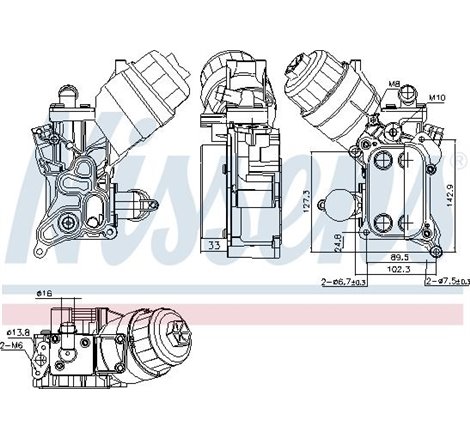 Oil radiator with Filtru Ulei housing ALFA ROMEO MITO. CHEVROLET AVEO. FIAT DOBLO. DOBLO CARGO. DOBLO-MINIVAN. GRANDE PUNTO. IDE